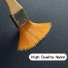 6pcs Yellow Nylon Square-Wash Paintbrushes Mini Solid Wood Handle for Clean The Dust and Students Art Painting Oil Brushes