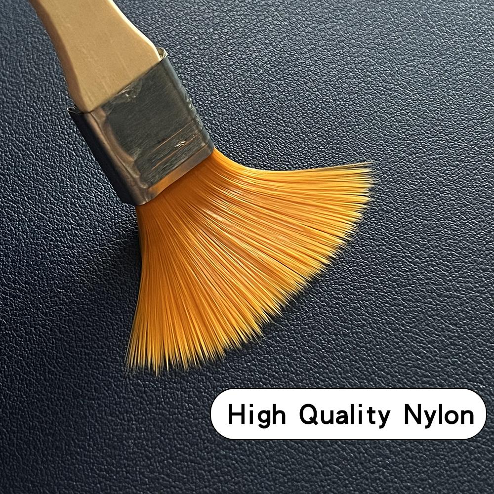 6pcs Yellow Nylon Square-Wash Paintbrushes Mini Solid Wood Handle for Clean The Dust and Students Art Painting Oil Brushes