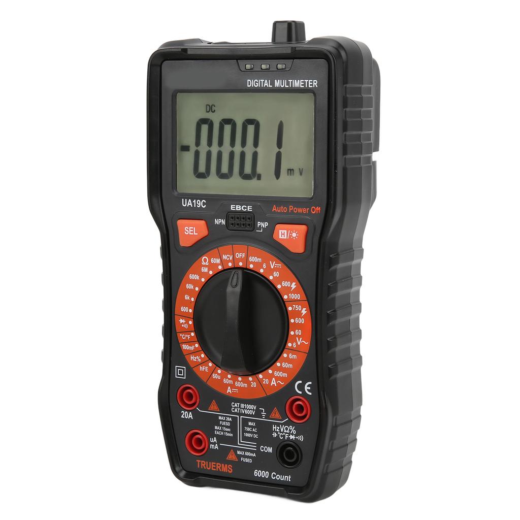 UA19C 20A 1000V LCD Electrical Meter Digital Multimeter with High Accuracy and Buzzer Portable and Multifunction for