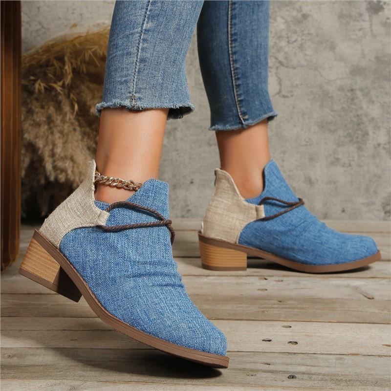 Autumn and Winter New Large Size Women's Shoes Matching Retro Style Fashion Ankle Boots C711