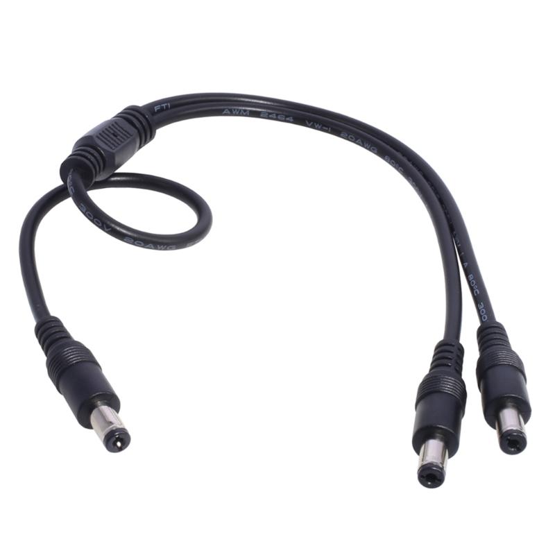 1Pack DC Power 1 Male to 2 Male 5.5mm x 2.1mm DC Power Supply Splitter Cable Cord, Y Splitter Adapter Wire,2 Way Y-Cable