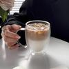 Glass Mug Double Wall Glass Coffee Cup with Handle Milk Water Cup Clear Cups Heat Resistant High Borosilicate Glass Mug
