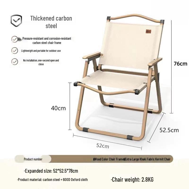 Compact Folding Kermit Chair: Portable Outdoor Camping & Fishing Stool