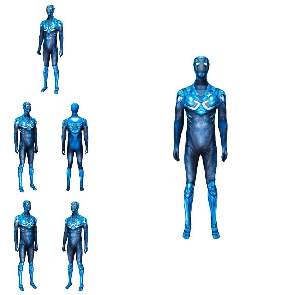 Costume Cosplay Blue Beetle Per Bambini E Adulti Marvel Dc Tuta Ispirata Al Film Blue Beetle