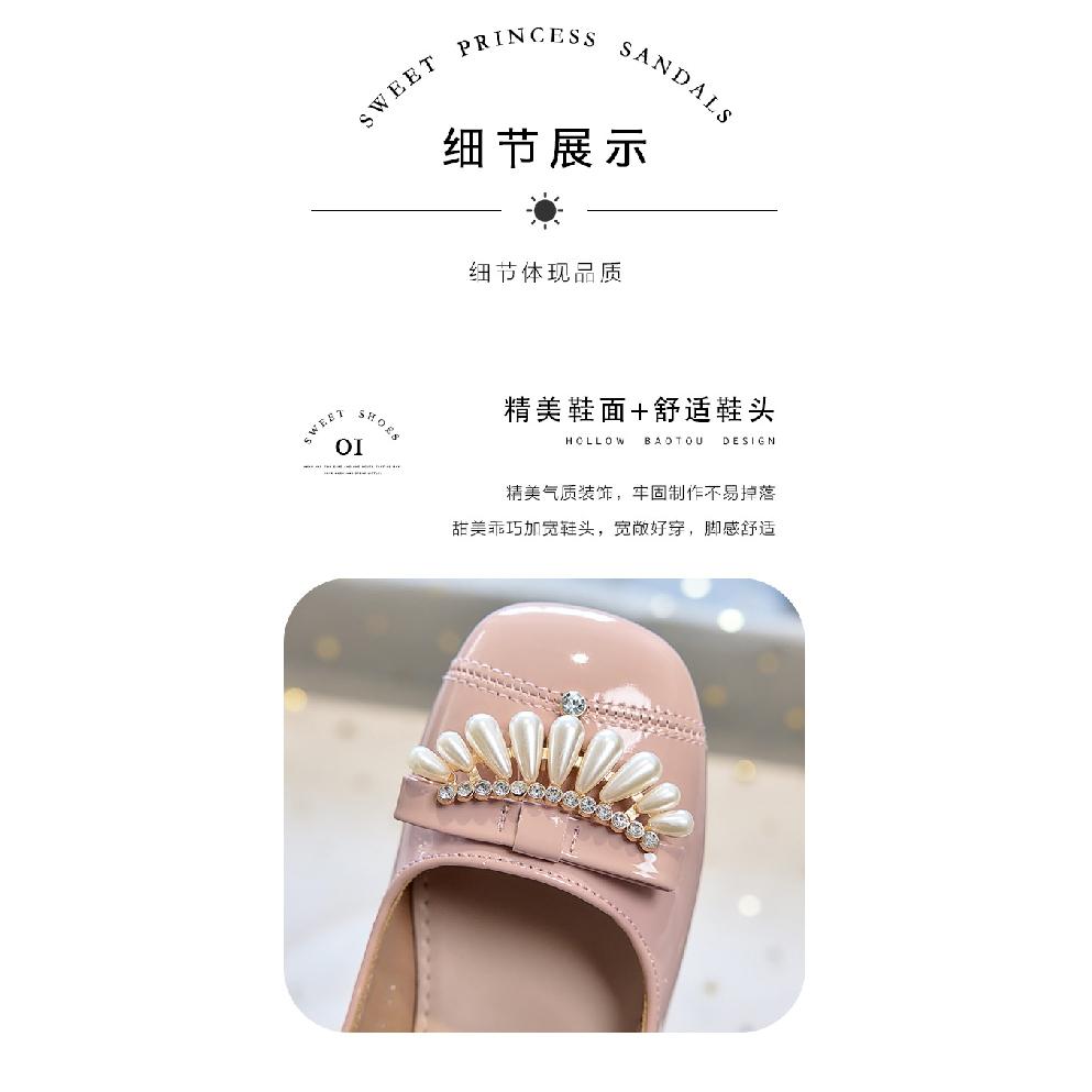2026New girls' high-heeled princess shoes, spring and autumn children's leather shoes to match dresses, little girls' Mary Jane fashion shoes