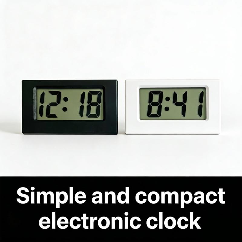Mini Digital Clock for Car Dashboard,Battery Operated & Clear LCD Screen Time Display,Small Desk Clock for Bathroom