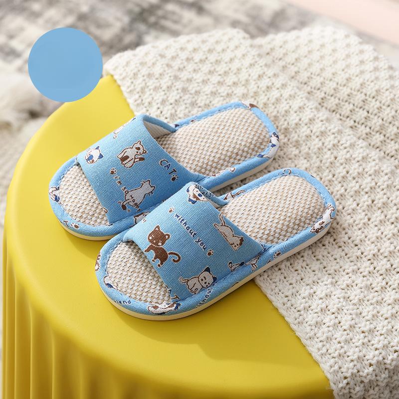 New Linen Shoes, Slippers, Children's Simple and Indoor Anti-slip