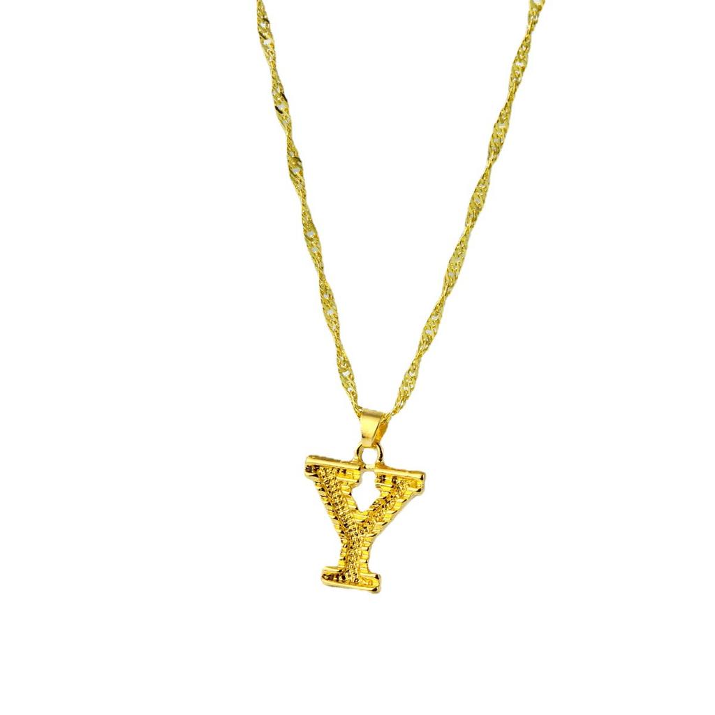 Chic Alloy Alphabet Necklace 26 English Letters With Sleek Snake Chain Length Adjustable