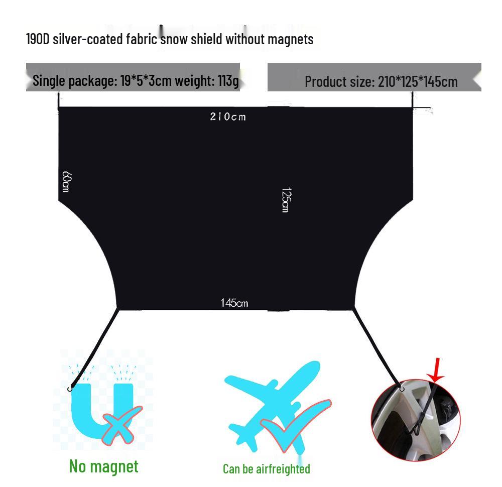 

Универсальный утепленный автомобильный чехол от снега с магнитами - Морозостойкий, Солнцезащитный, Всесезонный, Ткань с серебристым покрытием