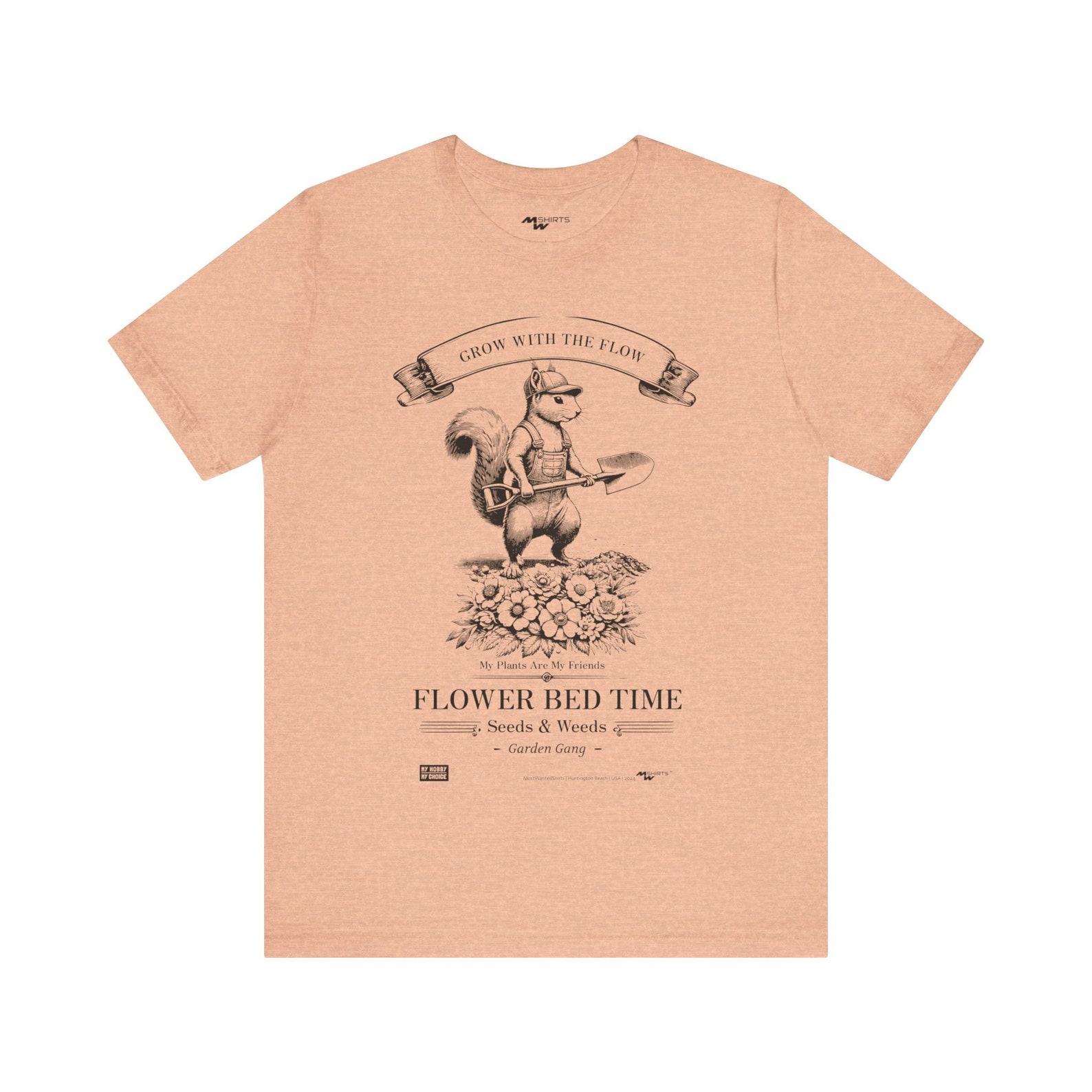 Gardening Squirrel T-Shirt: Grow With The Flow, Perfect Gift for Garden Lovers 3XL
