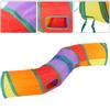 S Shaped Foldable Tunnel Cat Kitty Training Interactive Rainbow Color Tube Pet Toy