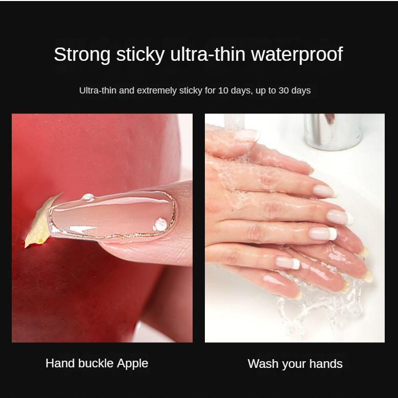 Jelly Glue Stickers pro Nail Art a umělé nehty – 30 listů transparentního a univerzálního vylepšení nehtů