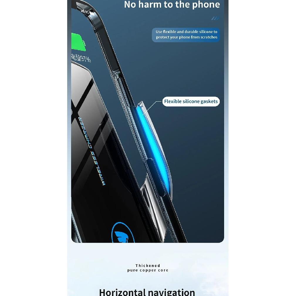 Caricabatterie Wireless Supporto per Telefono da Auto Stand Stazione di Ricarica Rapida 15W Per iPhone Xiaomi Samsung Huawei Caricabatterie Wireless Magnetico da Auto