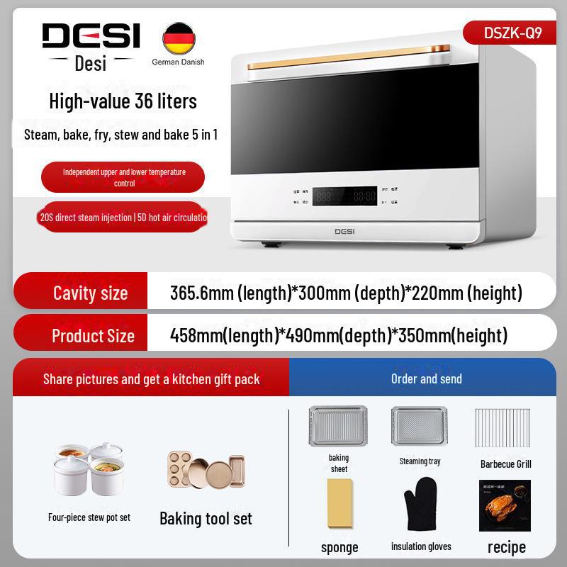 Smart Multifunctional Steaming & Baking Machine: Large-Capacity Electric Fryer & Microwave Oven