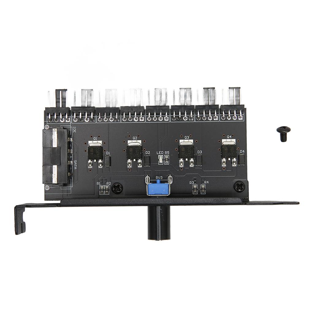 PC Fan Hub 8 Channels Knob Cooling Fan Speed Controller for CPU Chassis Hard Drive VGA PWM Fan PCI Bracket