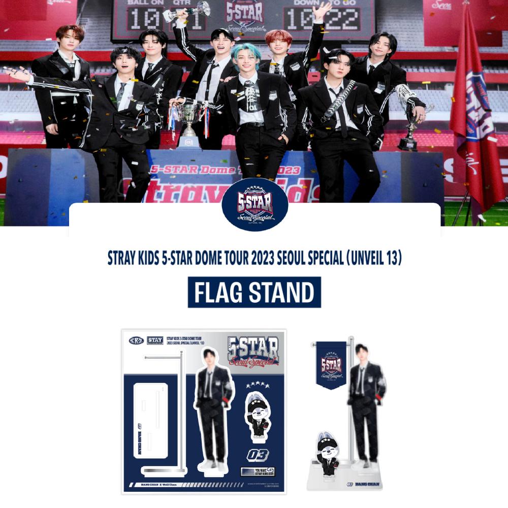 

Оформите предзаказ Stray Kids 5-STAR Dome Tour 2023 Seoul Special UNVEIL 13 Flag Stand