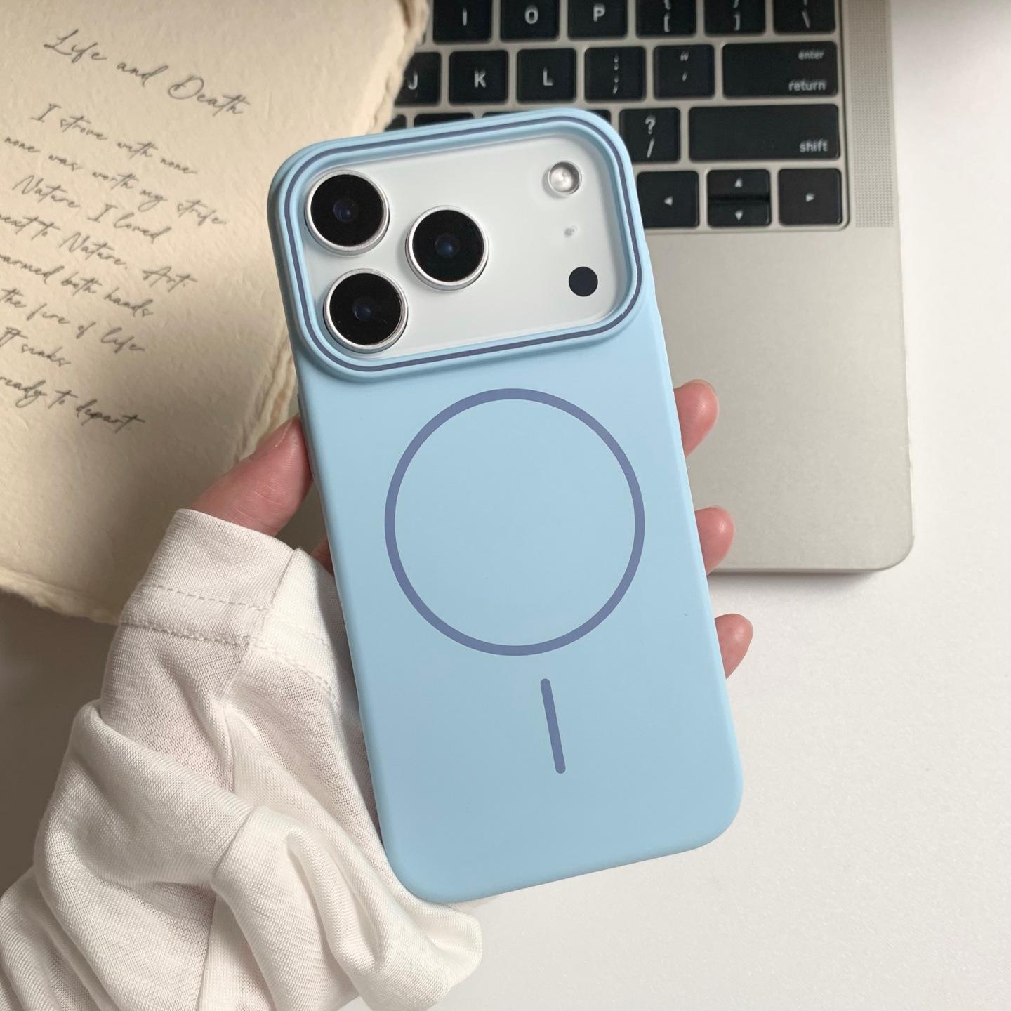 

iPhone17PROMAX skin-sensitive thin-ring magnetic mobile phone case is suitable for Apple 16 advanced sense anti-drop protective case. iPhone 17