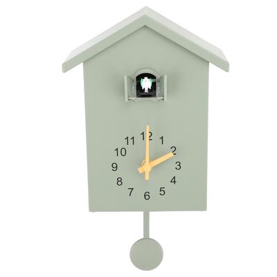 Bird House Wall Clock Bird Voice Call Nordic Style Bird House Pendulum Wall Hanging Clock for
