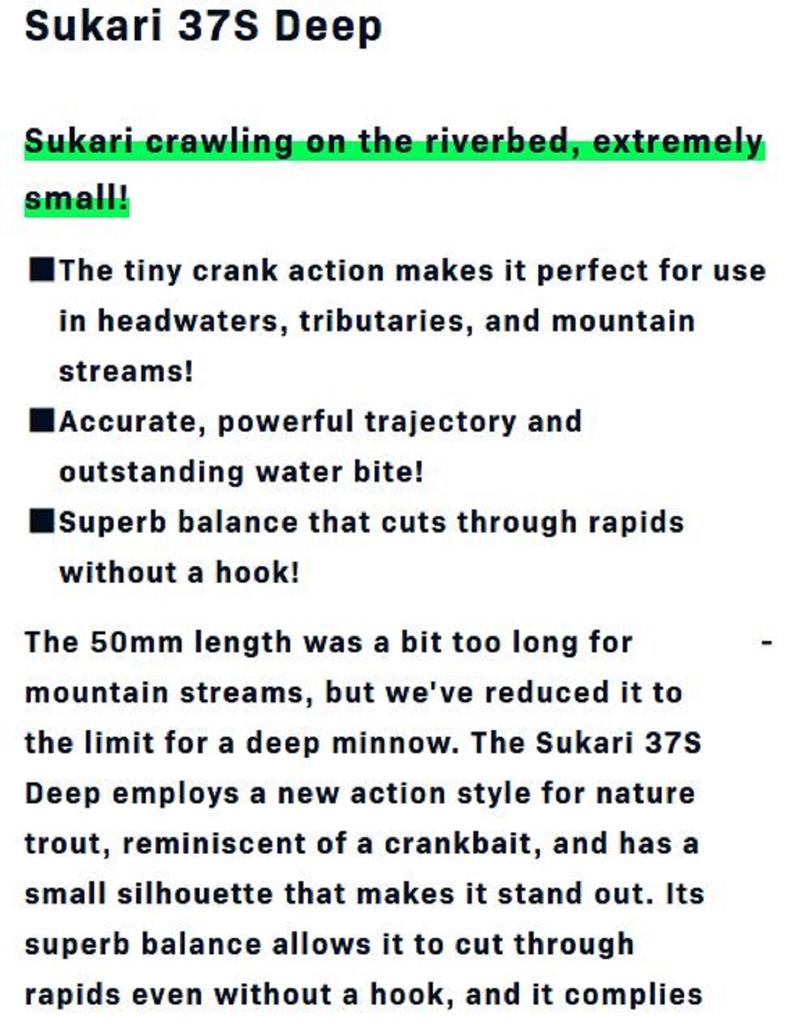 Sale Ima Sukari 37S Deep Sinking Lure X5576 (7587)