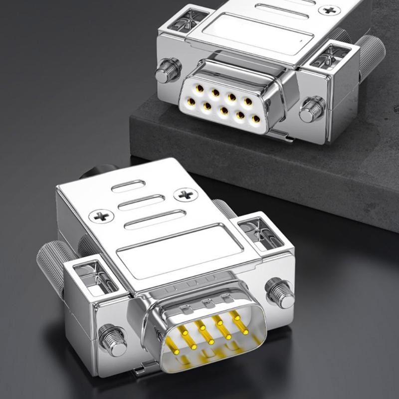 Industrieller DB9 Stecker 9-polig RS232 RS485 Serieller Adapter zu Klemmenblock Signalmodul mit Metallgehäuse