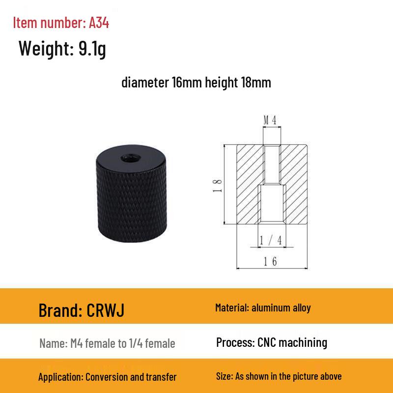 1/4 to 3/8 M4 M5 M6 M8 Screw Adapter for Tripod, Pan/Tilt Camera, Hot Shoe Mount & Light Stand