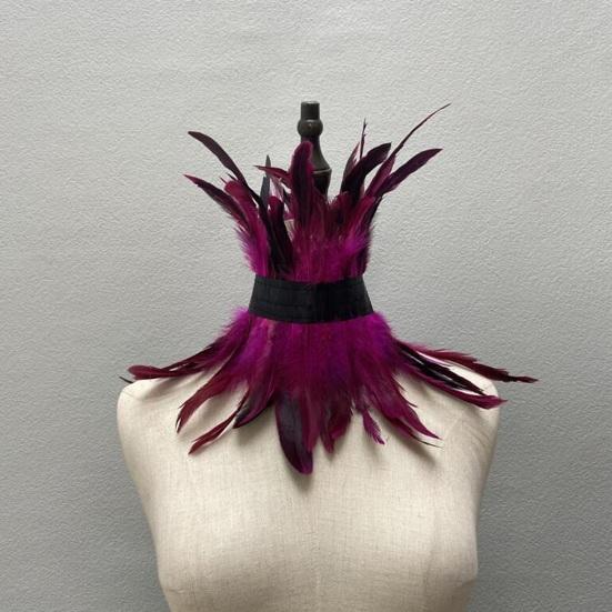 Sexy Lace Stitching Women Neck Sleeve Faux Feather Fake Collar Punk Party Cosplay False Scarf Fashion Accessories