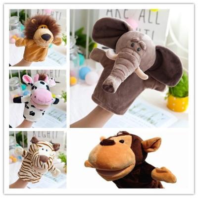 Hand Puppet Toy Animal Gloves with Movable Mouth Plush Monkey Pink Pig Ventriloquism To Appease Hand Puppet Children Parent-child Early Education