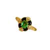 French Retro Black Agate-Style Emerald Open Ring