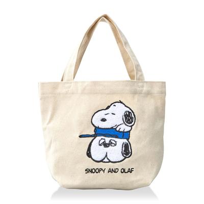 Hapitas Snoopy Canvas Mini Tote Bag 6077 Natural Snoopy Olaf PN151. &