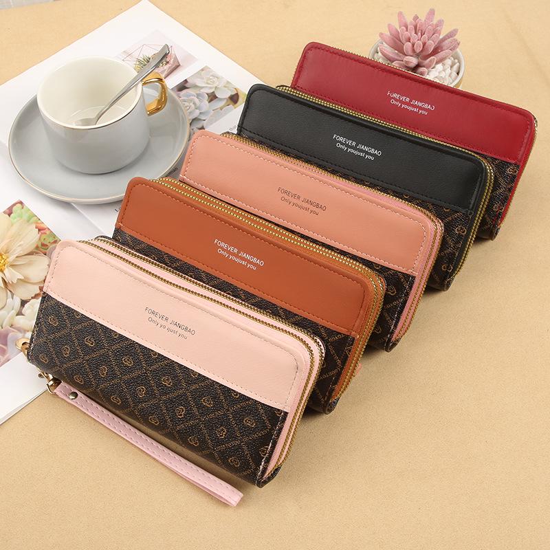 New Style Women's Color-Matching Clutch Wallet: Double-Pull Card Holder, Coin Purse & Mobile Bag, Large Capacity, Summer Versatile Fashion