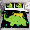 Boys Cartoon Elephant Duvet Cover Lovely Animal Theme Bedding Set Full For Girls Boys Kawaii Room Decor Microfiber Quilt Cover