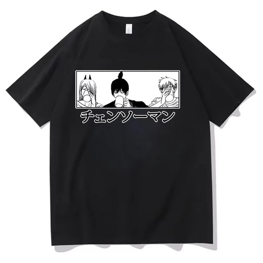 Sommer Neues Anime Kettensägen Unisex Bedrucktes T-Shirt Unisex und Damen T-Shirt Unisex Top Sport T-Shirt Unisex T-Shirt Harajuku Y2K Tee