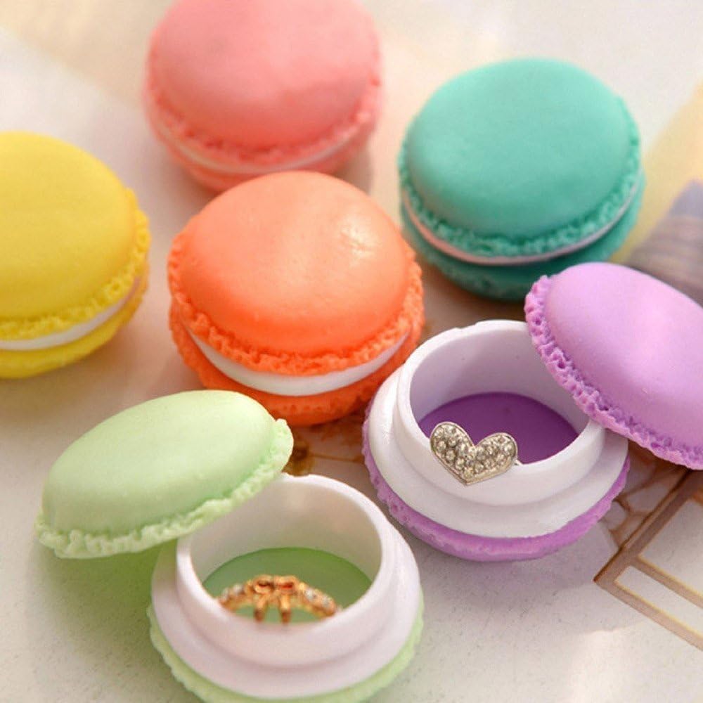 Mini Portable Earring Ring Storage Case Small Plastic Jewelry Organizer Box Cute Macaron Shaped Jewelry Box for Girls Gift