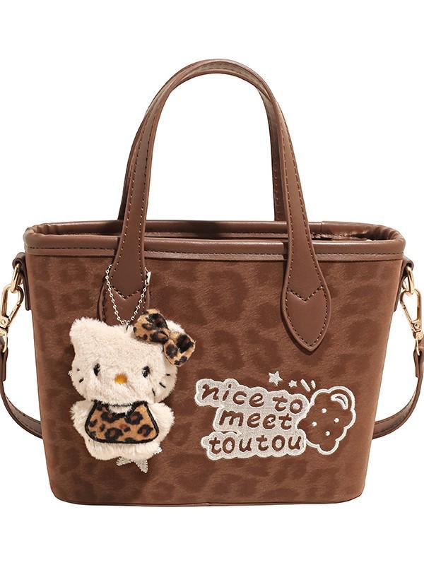 2025 Autumn/Winter Retro Leopard Print Women's Versatile Bucket Handbag - Simple Commute Crossbody & Shoulder Bag