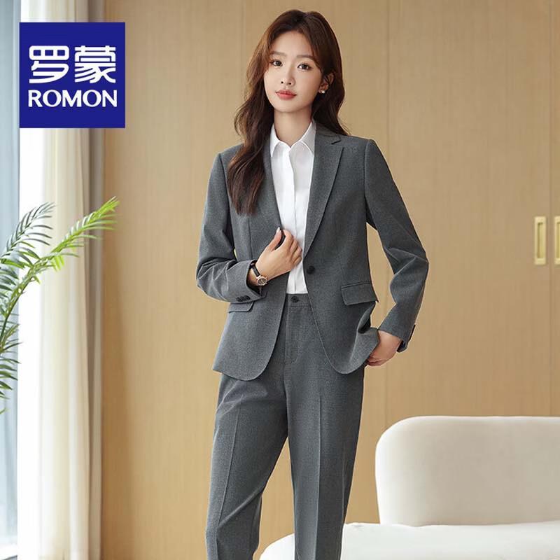 ROMON Women's Business Slim Fit Suit Set