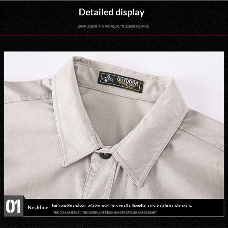 Men'S Spring And Autumn Shirts, Men'S Long-Sleeve Cotton Work Shirts, Men'S Loose Casual Spring Jackets, Men'S Tops