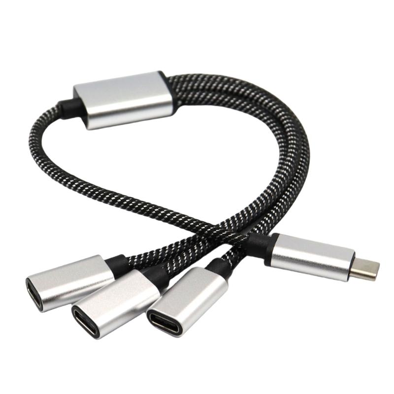 USB C Male to 2/3 USB C Female Splitter Cord Converters Multiple Hubs USB C Port Hub Charger Power Split Adapter 11.81in