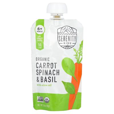 Serenity Kids Mit Bio-Karotten, Spinat und Basilikum, Olivenöl, ab 6 Monaten, 99g (3,5 Unzen)