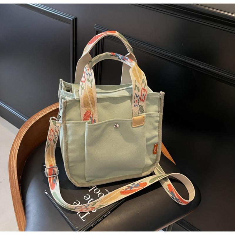 Canvas Bag Tote Bag Women's New Fashion Simple Large Capacity Shoulder Bag Student Bag Messenger Bag