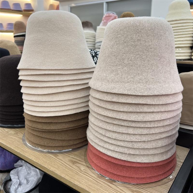 80% australská vlna klobouky bucket dámské podzimní a zimní literární skládací módní teplé klobouky bucket