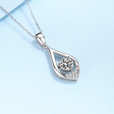S925 Silber Moissanit Halskette mit kleinem Anhänger und exquisiter Schlüsselbeinkette in PT950 Vergoldung für Frauen