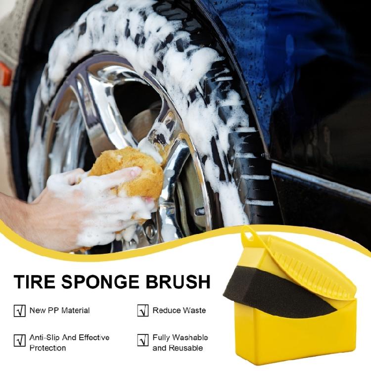 2pcs for Car Tire Dressing Applicator, Wheel Shine Sponge Reusable Tire Dressing Applicator Pad Auto Detailing Supplies