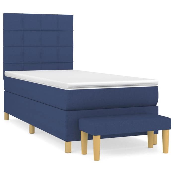 Maison Exclusive - Sommier à lattes de lit avec matelas Bleu 80x200 cm Tissu