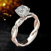 Frauen-Zirkonia-eingelegter gedrehter Fingerring, Hochzeit, Verlobung, Schmuck, Geschenk
