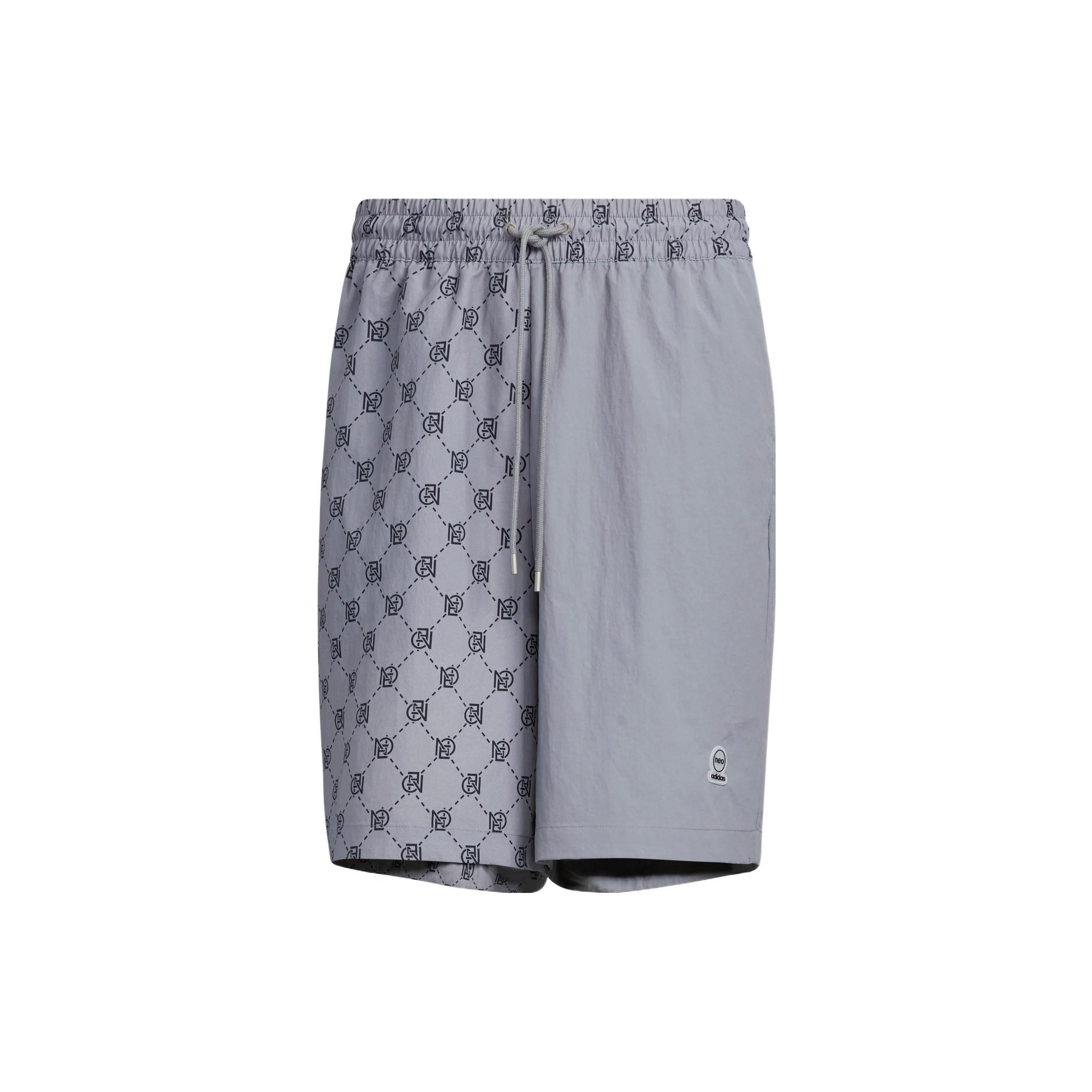 Men s adidas neo Pattern Printing Lacing Casual Sports Shorts Gray IB5847 XXL