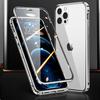 Metal Frame Double Sided Glass Magnetic Phone Case For iPhone16 15 14 13 12 Pro Max X XS 8 7 14 Plus 13 12Mini Camera Lens Cover