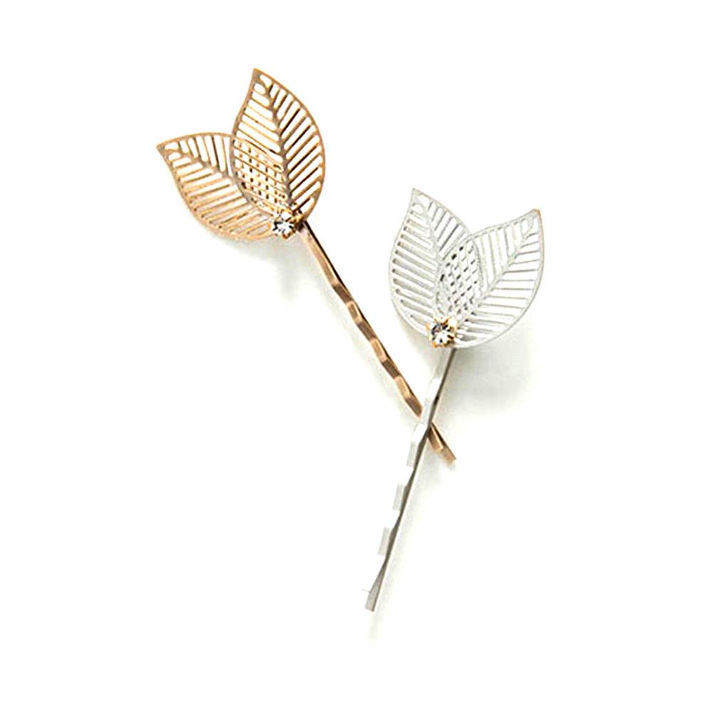 Elegant Leaves Hollow Out Hairpin Slide Clip Women Fashion Accessory Decor