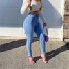 Aesthetic Y2k Fashion Streetwear Women's Jeans Ins High Waist Hip Lifting Skinny Trousers Peach Hip European and American Pants