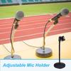 Uxcell Gooseneck Desktop Microphone Stand 140x380x285mm with Adjustable Microphone Holder, Flexible Wireless Microphone Clip Adapter, and Weighted Bas
