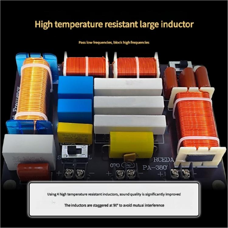 3 Way Sound Crossovers With 4 Sound Profile Option High Current Inductors And Frequency Specific Channel Separation Technology